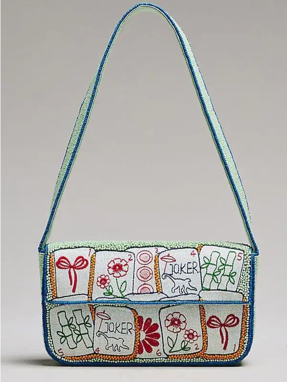 Anthropologie The Fiona Beaded Icon Bag Mahjong